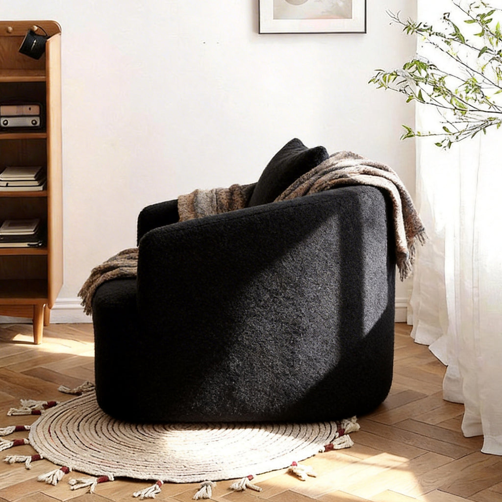 360 Swivel Round Upholstered Comfy Chair