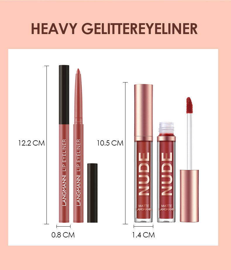 Lippenstift- und Lipliner-Set mit 12 Teilen