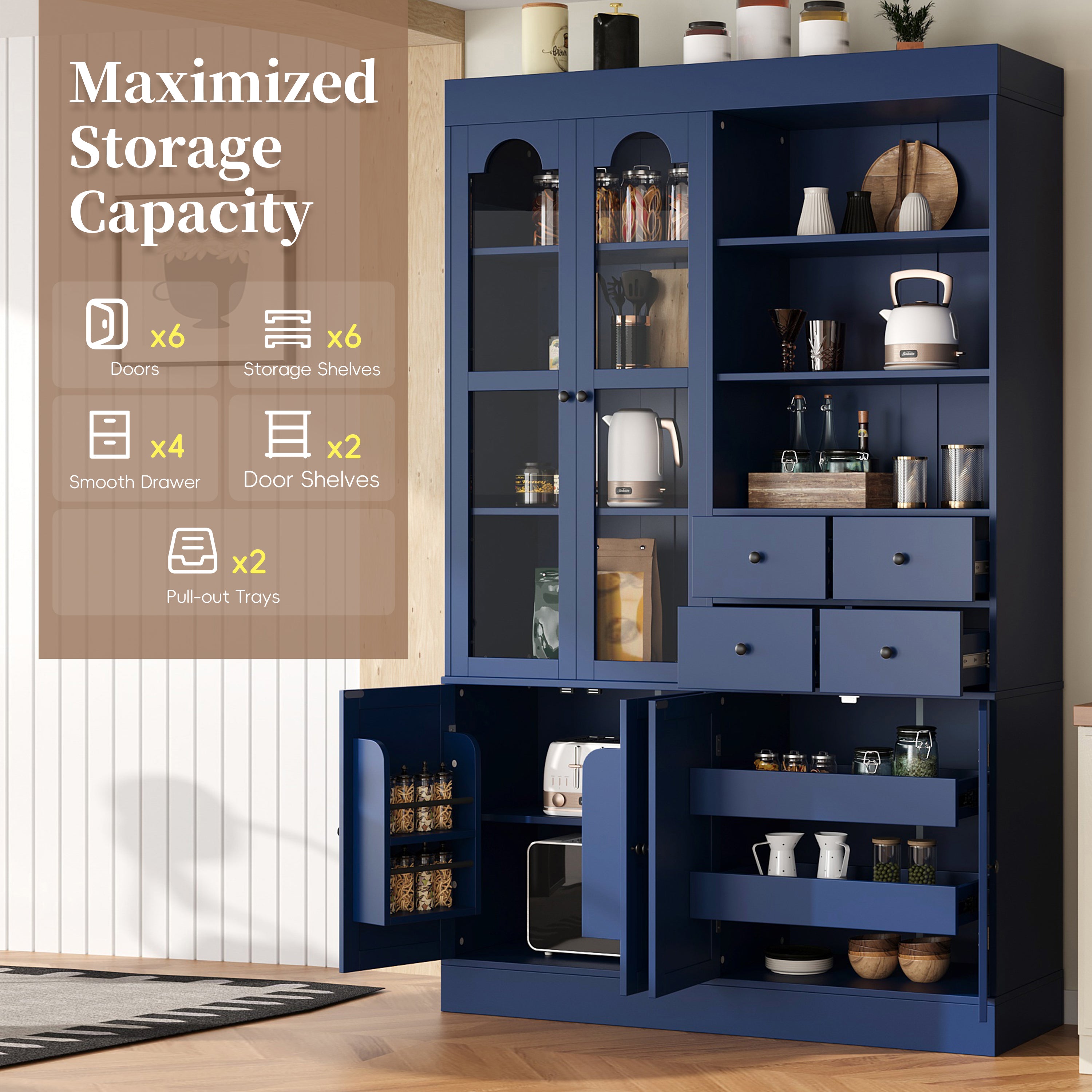 TOPMAx 47.2x15.7x75inch Freestanding Buffet