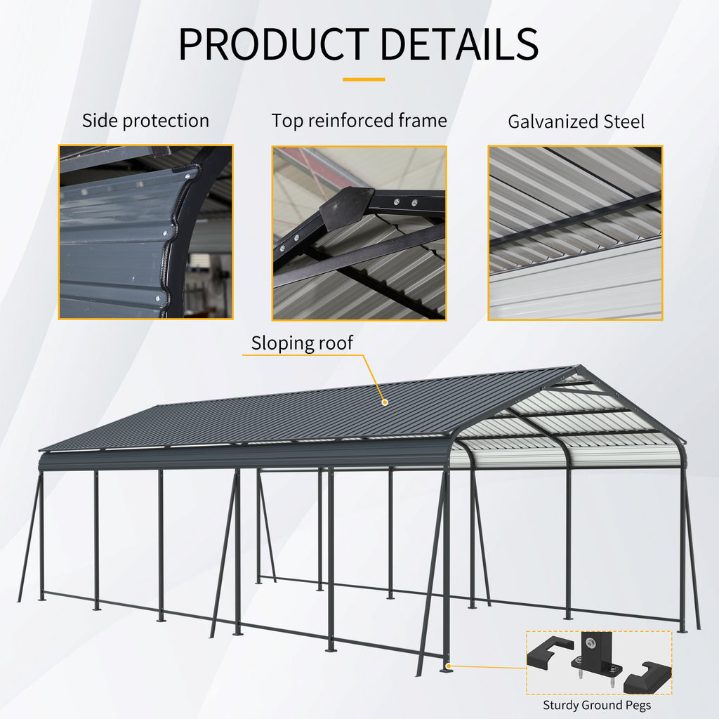 13x26.5 FT Carport For Driveway Car, Truck