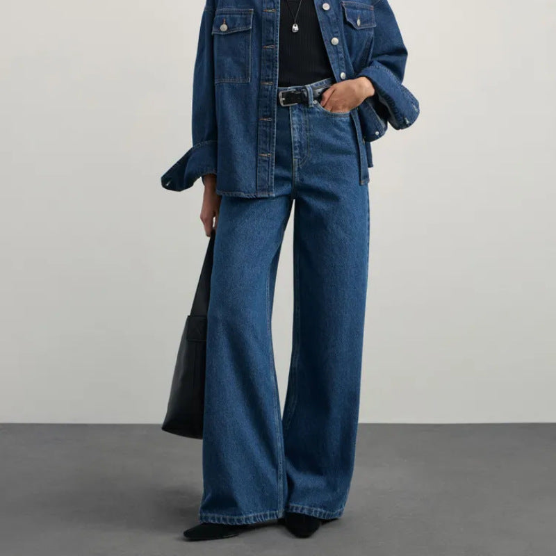Popular Elastic Wide-Leg Jeans for Women Clothing