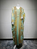 Womens Fashion Gold-Embossed Robe Dress Set