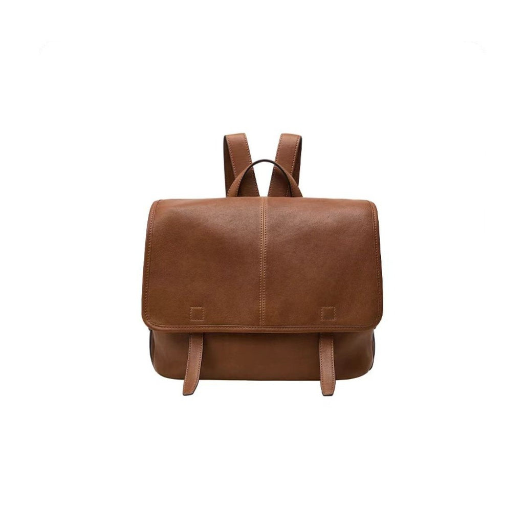 Vegetable-Tanned Leather Messenger Backpack