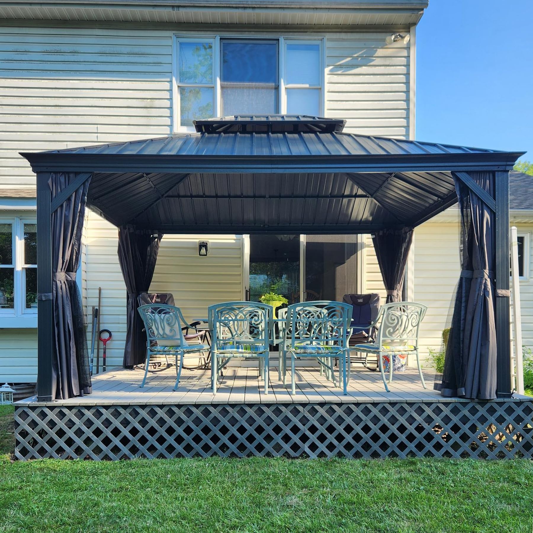 12  X 14  Hardtop Gazebo Permanent Aluminum Outdoor