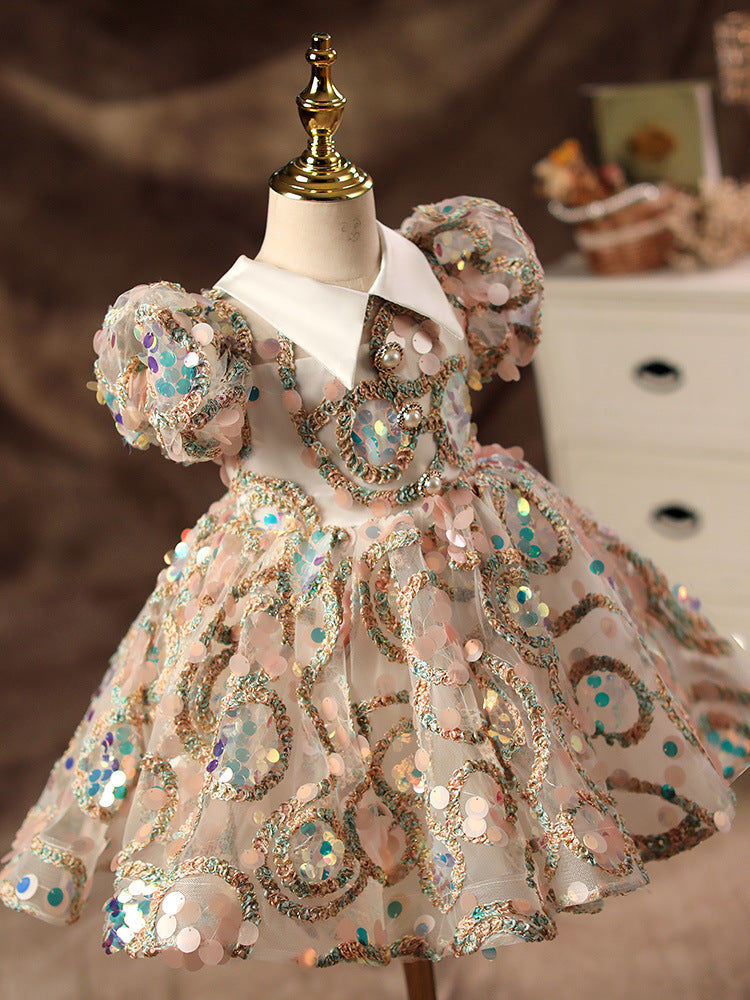 Princess Dress Tutu Children Sequins Catwalk