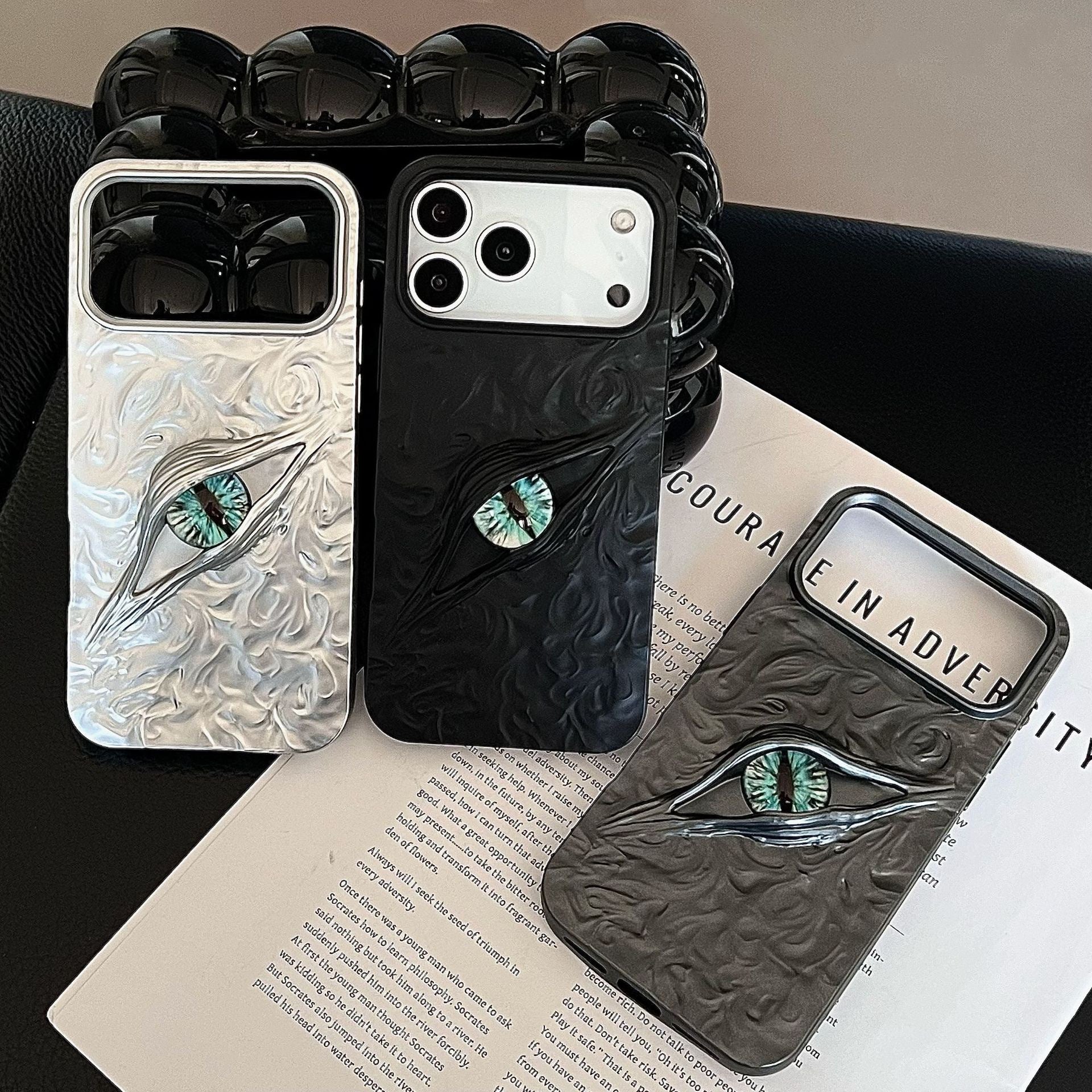 iPhone 17 Hüllen | iPhone-Hüllen - Hochwertige galvanisierte Stereo-Augen-Handyhülle aus Zinnpapier