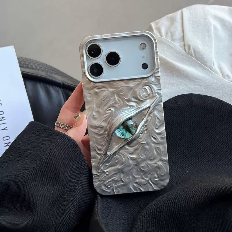 iPhones 17 covers | iPhone covers -High-grade Electroplated Tin Paper Pattern Stereo Eyes Phone Case