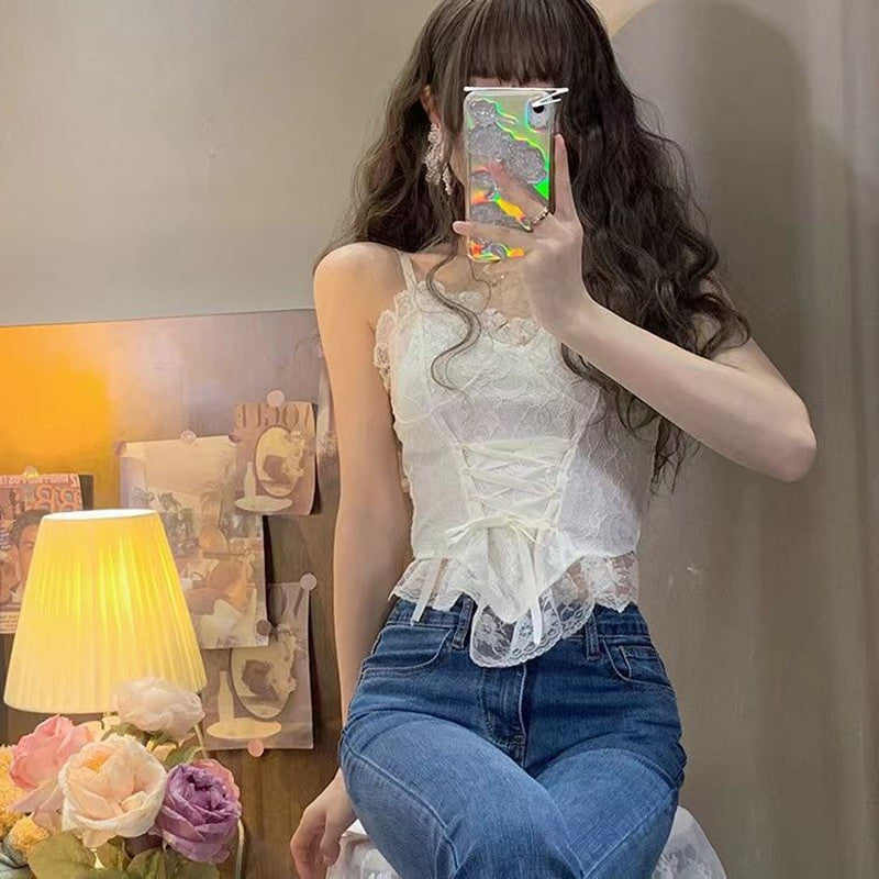 V-neck Fashion Suspenders Beautiful Back Pure Desire Tube Top