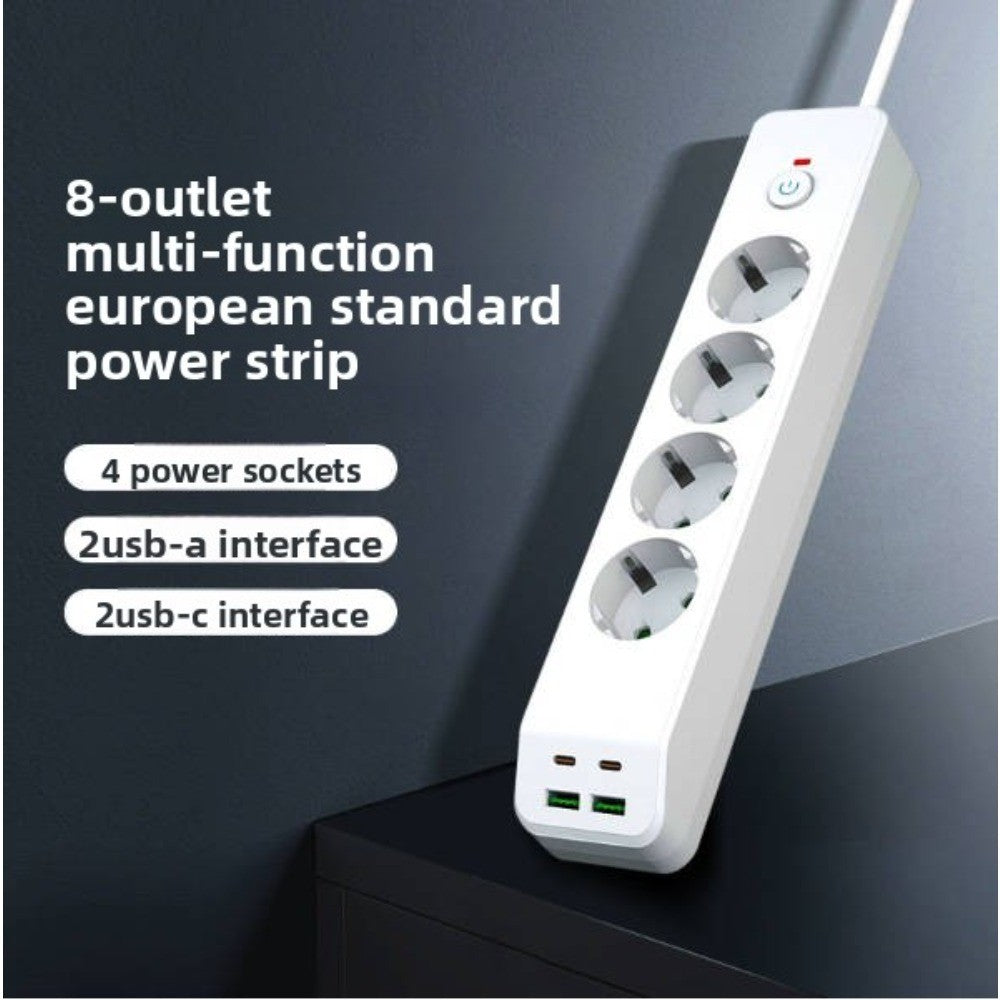 Support Pan European-Power Strip Multi-Outlet Power Strip 4-Way 2 USB-A  - 2 USB-C
