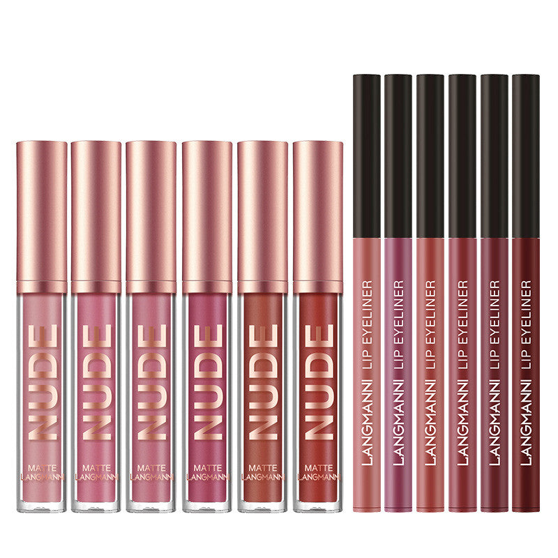 Lippenstift- und Lipliner-Set mit 12 Teilen