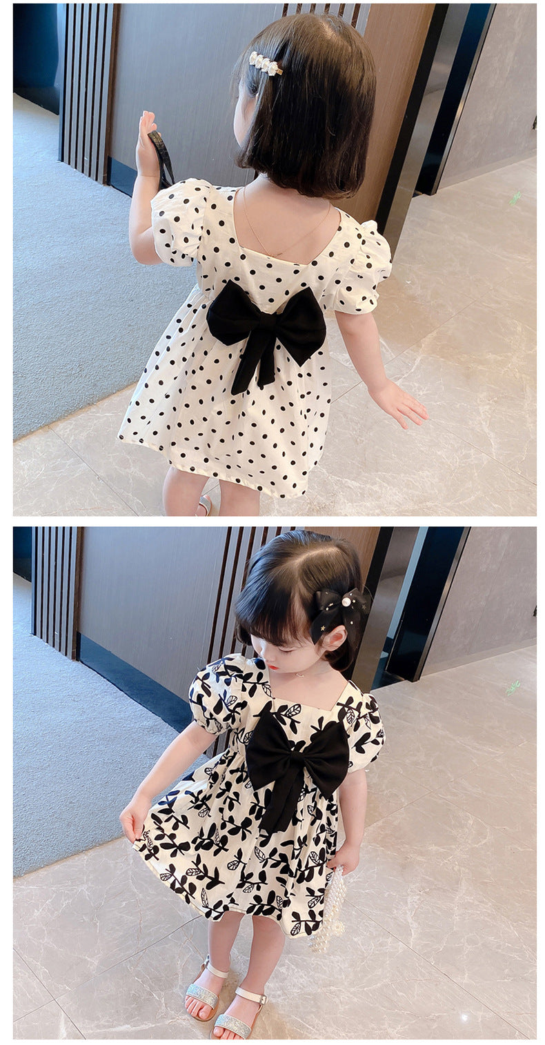 Princess Dress Red Children's Western Style Baby Girl Bow Skirt