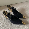 Women's Pointed Toe Stiletto Chain High Heels