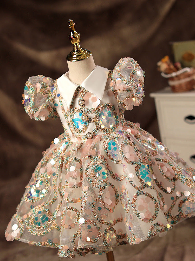 Princess Dress Tutu Children Sequins Catwalk