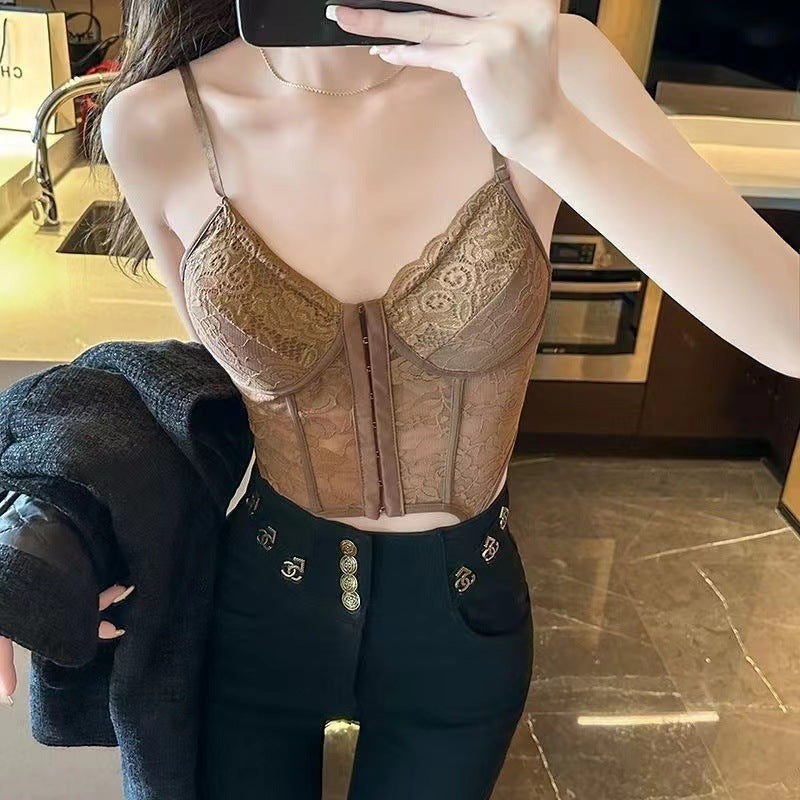 Women's Lace Sling Fashionable Slim-fit Short Top