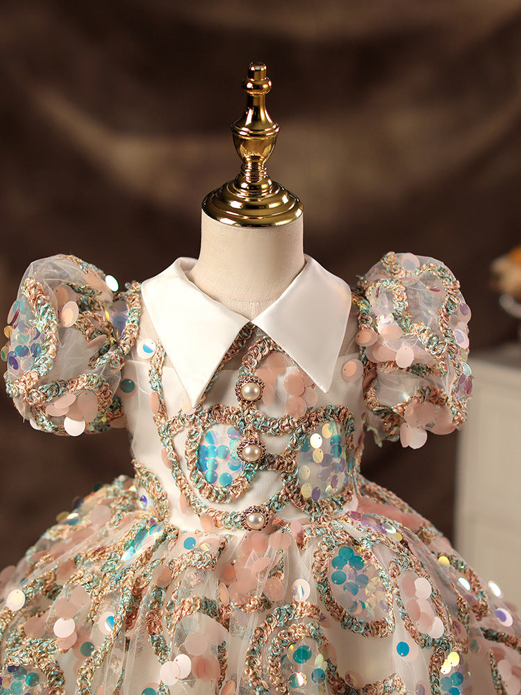 Princess Dress Tutu Children Sequins Catwalk
