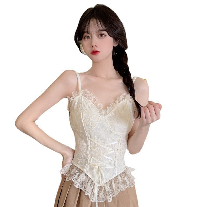 V-neck Fashion Suspenders Beautiful Back Pure Desire Tube Top
