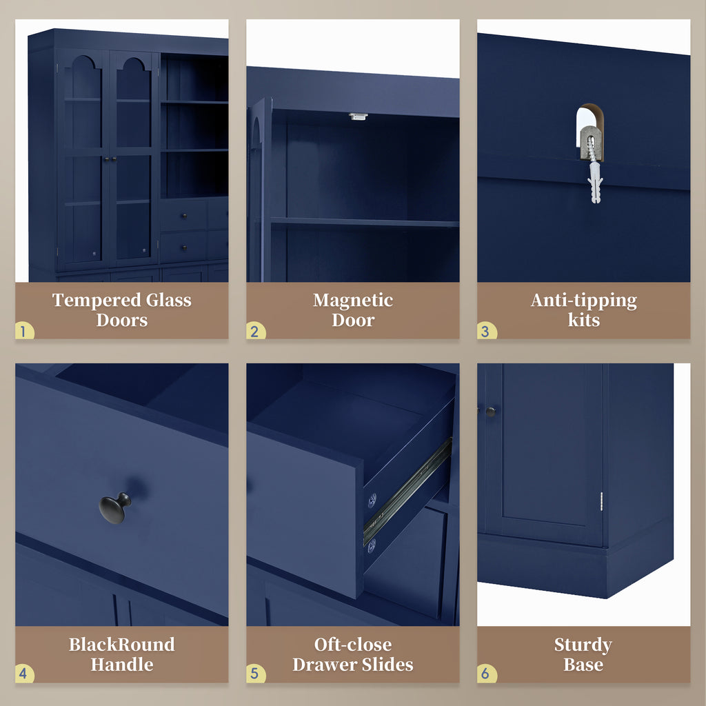 TOPMAx 47.2x15.7x75inch Freestanding Buffet