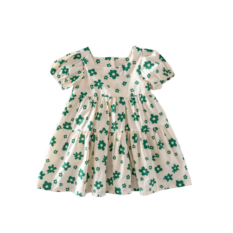 Girls' Dresses,Cotton Floral Princess Dress