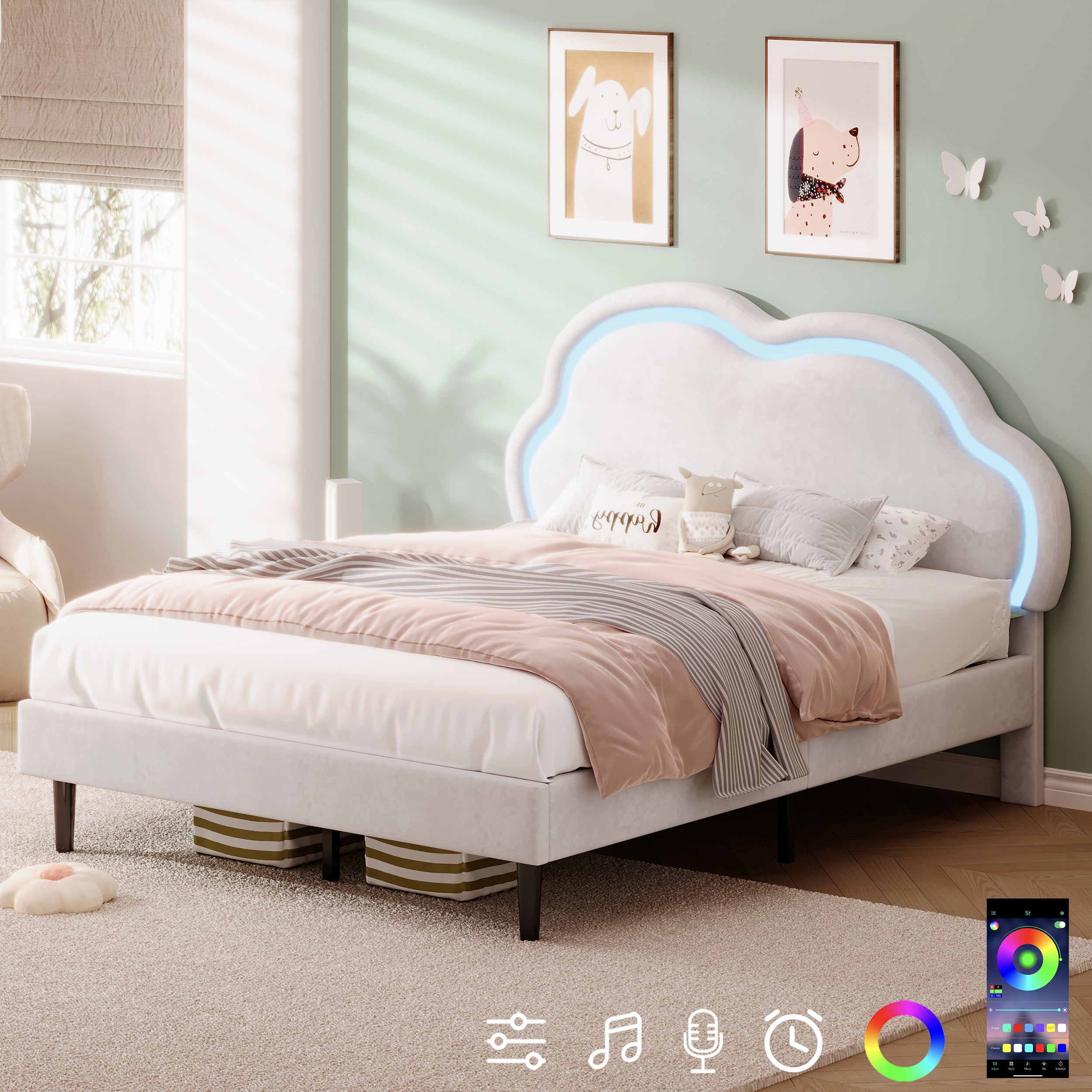 4ft6 Double Upholstered Bed