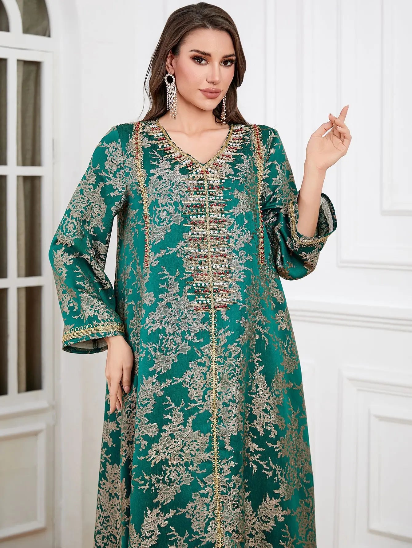 4336 Muslim Evening Dress Arab Dubai, Women Dresses