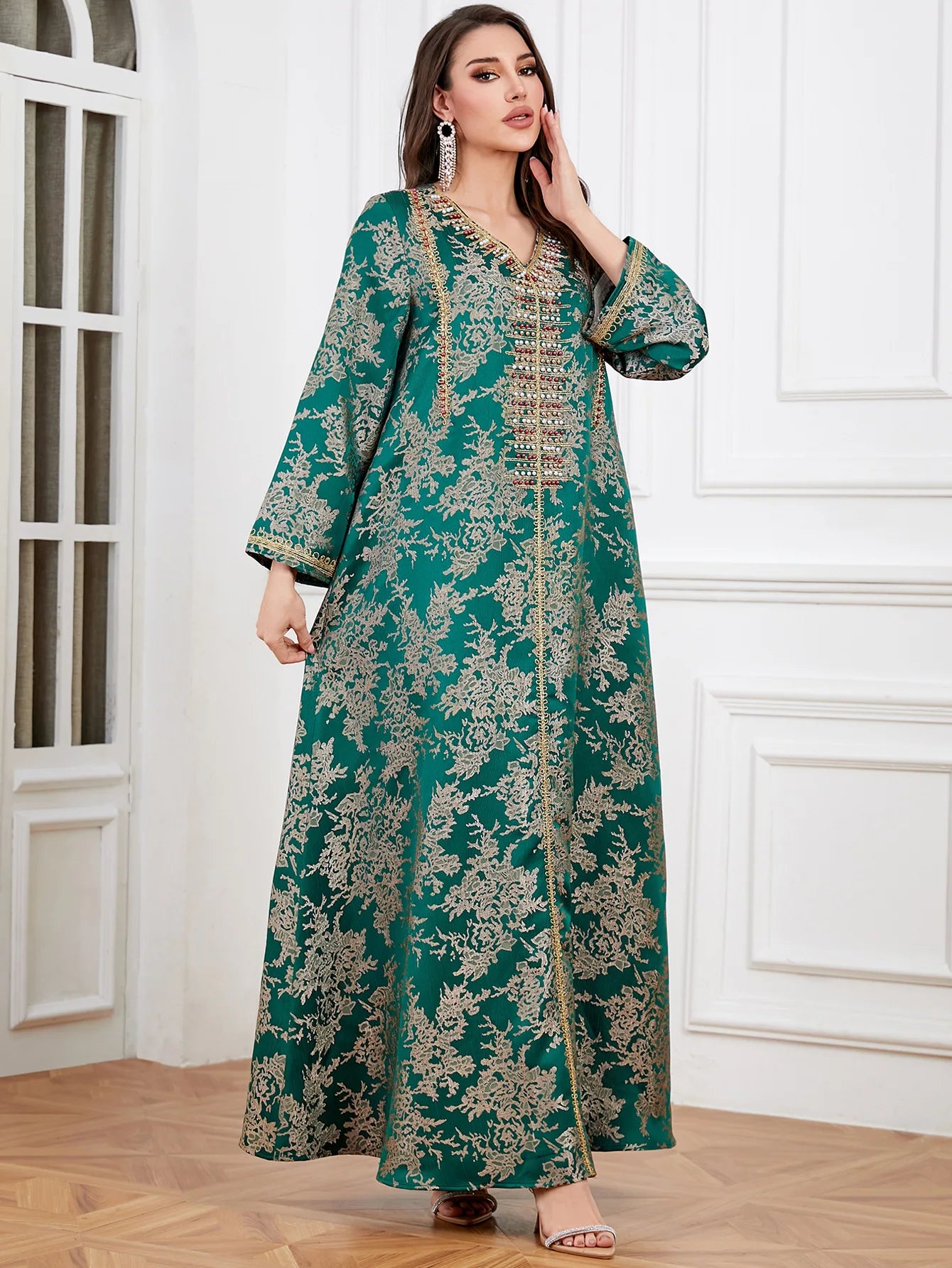 4336 Muslim Evening Dress Arab Dubai, Women Dresses