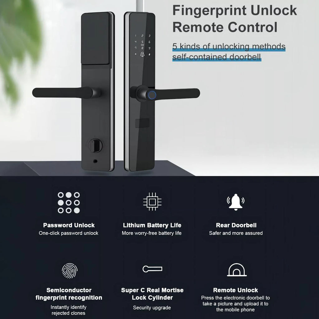Digital Door Lock with Biometric Fingerprint Wifi Password