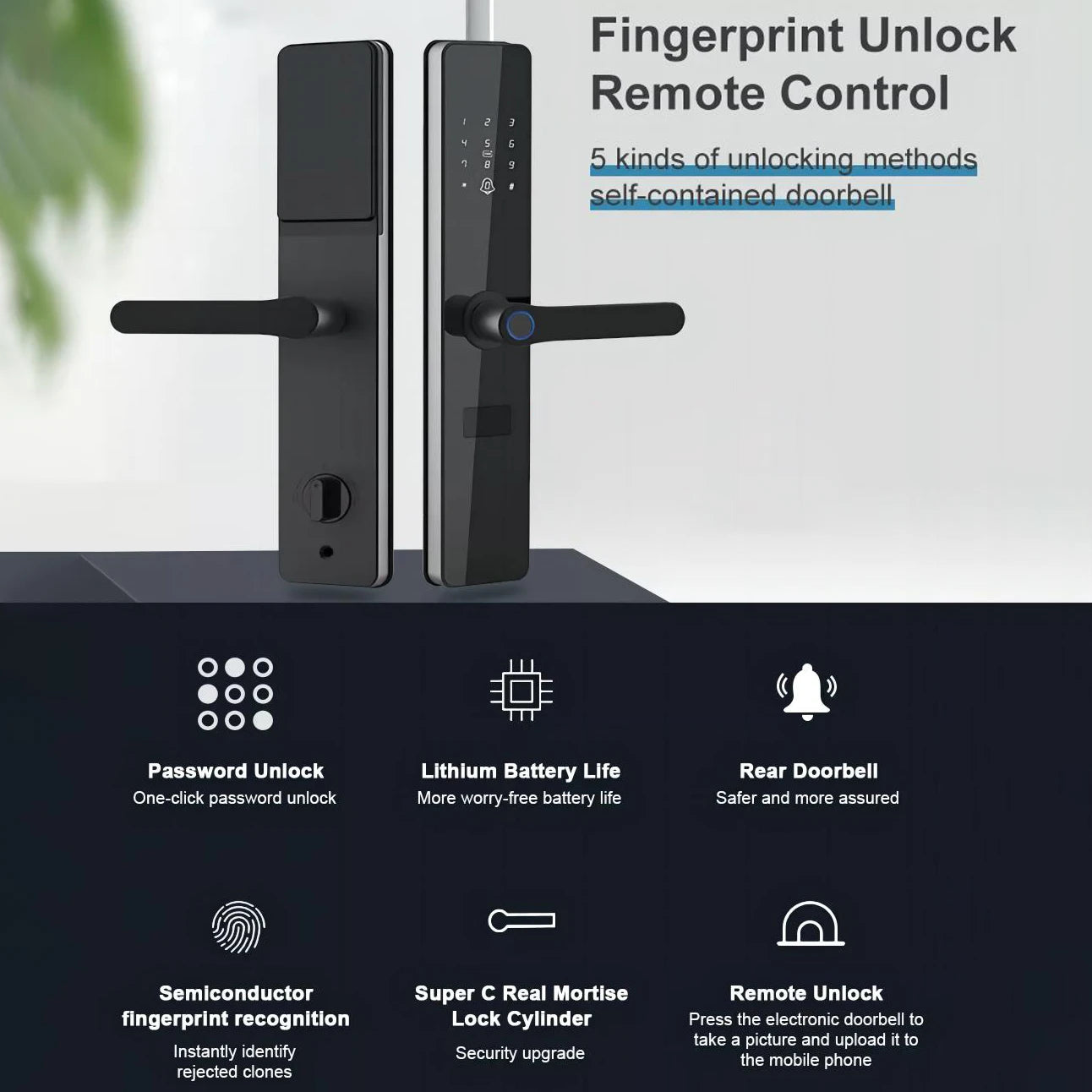 Digital Door Lock with Biometric Fingerprint Wifi Password
