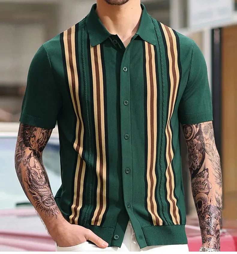 Mens Luxury Clothing Knit Short  T-Shirt