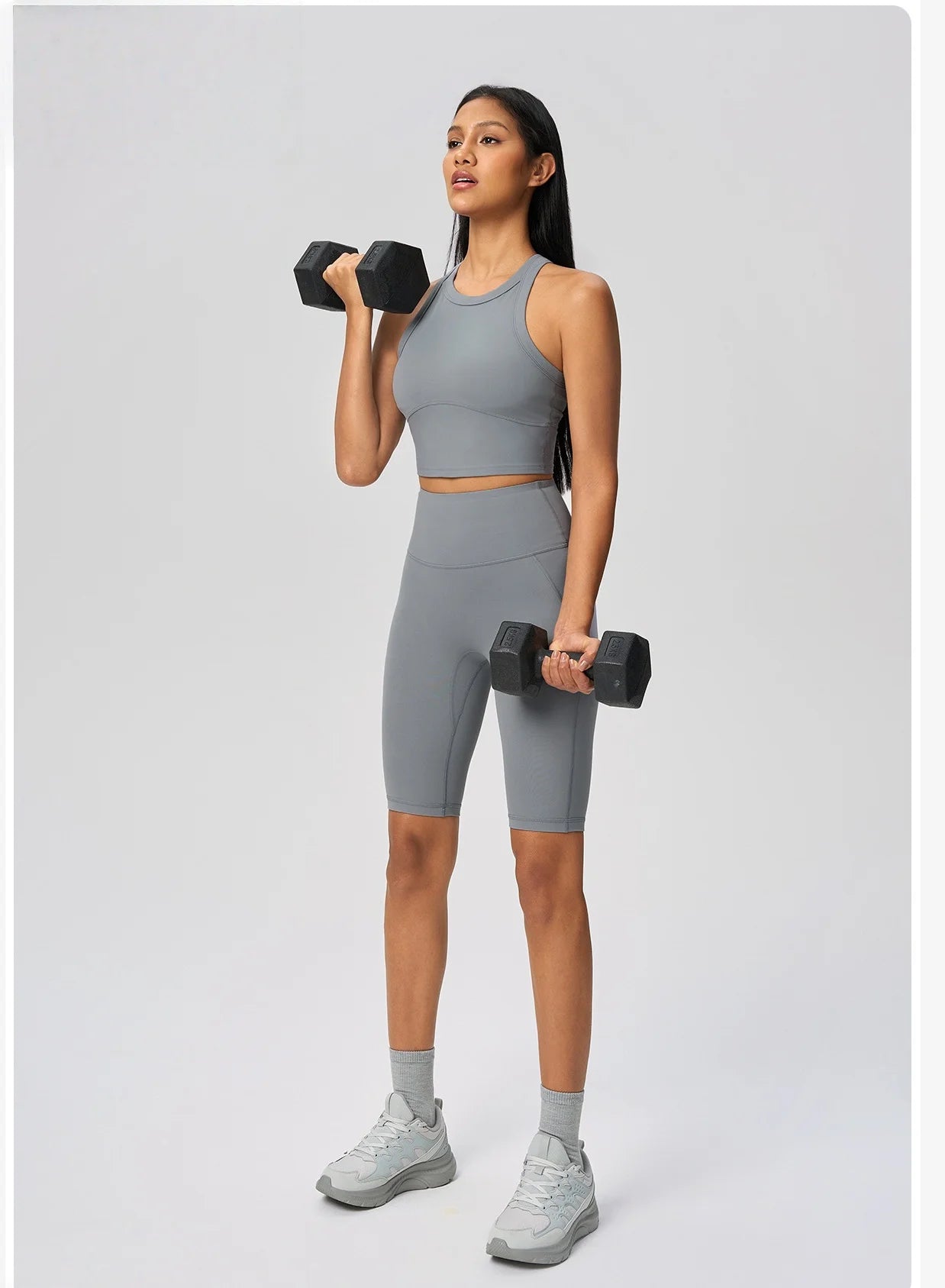 5 Inch Yoga Shorts High Waist Tummy Control Butt  Biker Shorts With Side Pockets