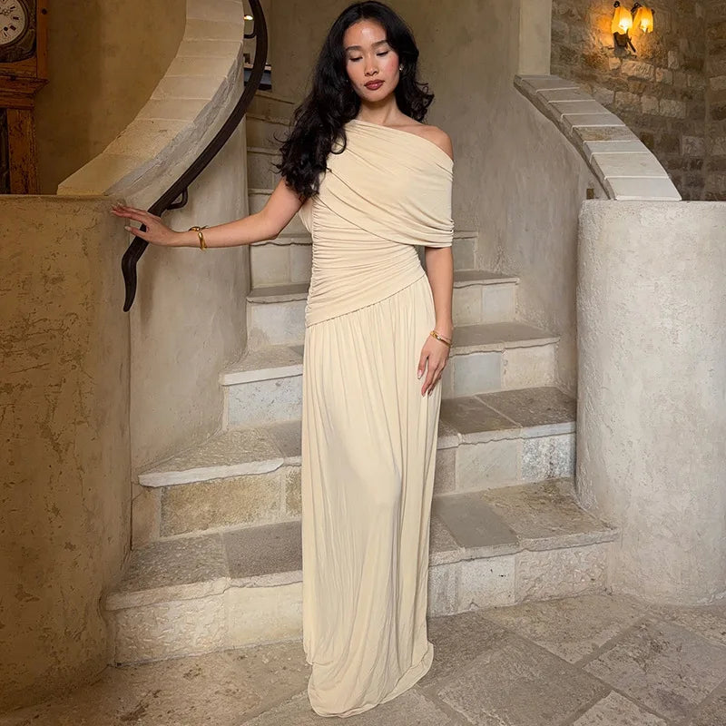 Autumn New Fashionable Elegant Off-shoulder Fitted Waist Women's Dress