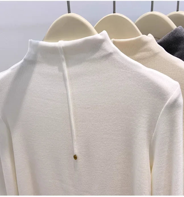 A123 AL4319-68-LHYF Thin V-neck Long Sleeved T-shirt For Women And Pure Cotton