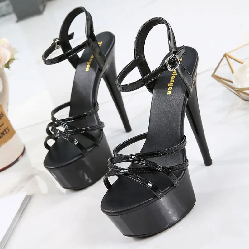 Sandalias Con Plataforma  High Quality Open Toe  Women Transparent Clear Platform Heels for Sexy Lady