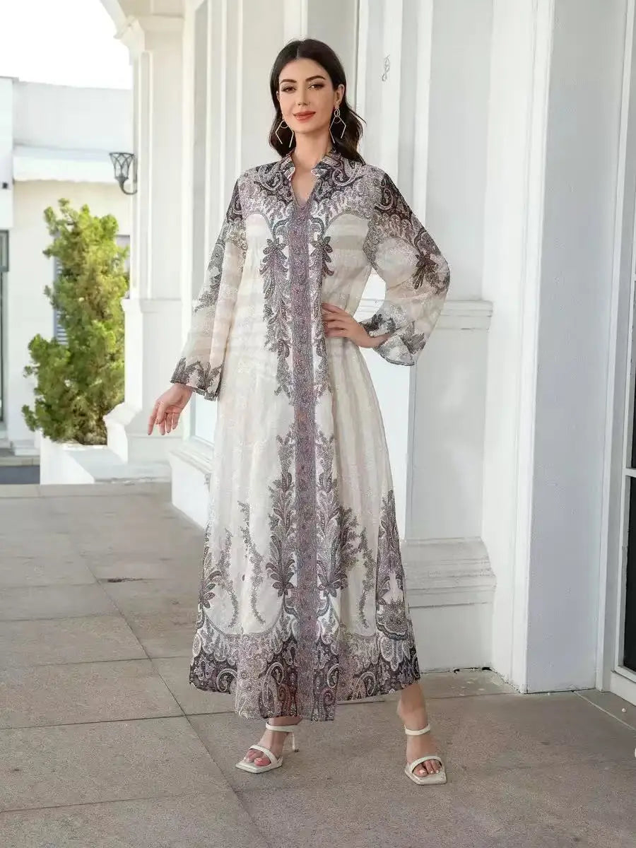 Muslim Women's Gown Embroidered Cloth Hot Diamond