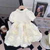 Girls Three-dimensional Rose Flower Dress