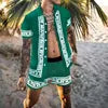 Fashion New Men's Hawaiian Beach Vacation Boho Shorts Shirt