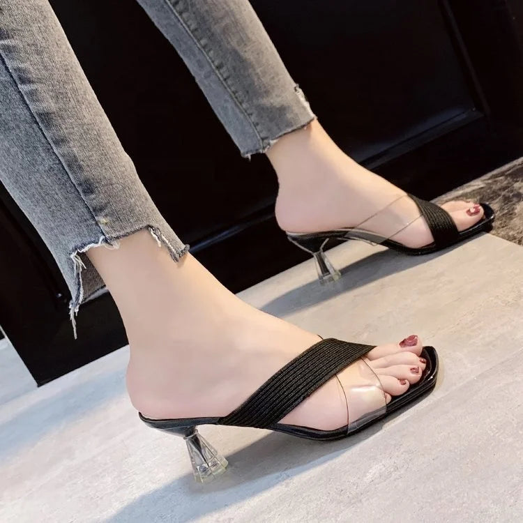 Summer New Kitten Heel High Heel Sandals