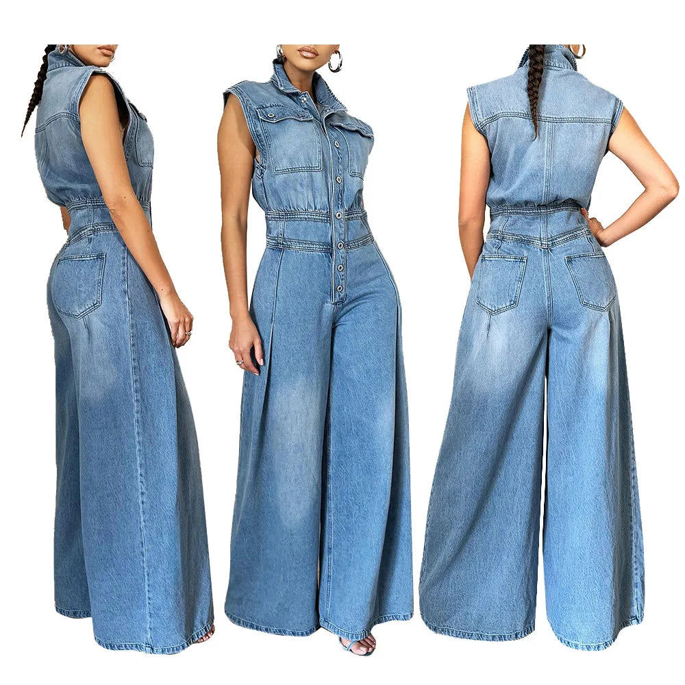 Street Style Jeans Romper