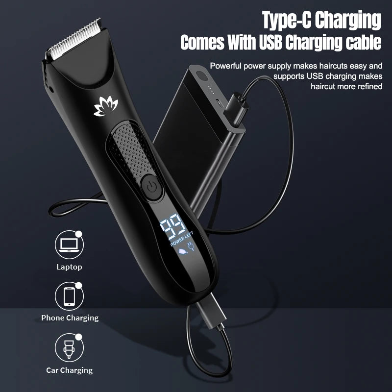 Men's Rechargeable Waterproof Cordless Trimmer