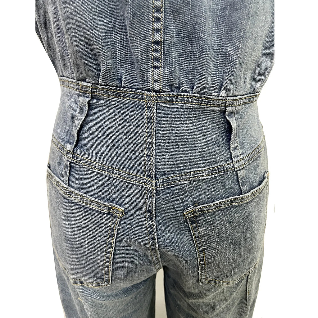 Street Style Jeans Romper
