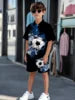 Striped Color Block Printed Boys' Summer Casual clothing