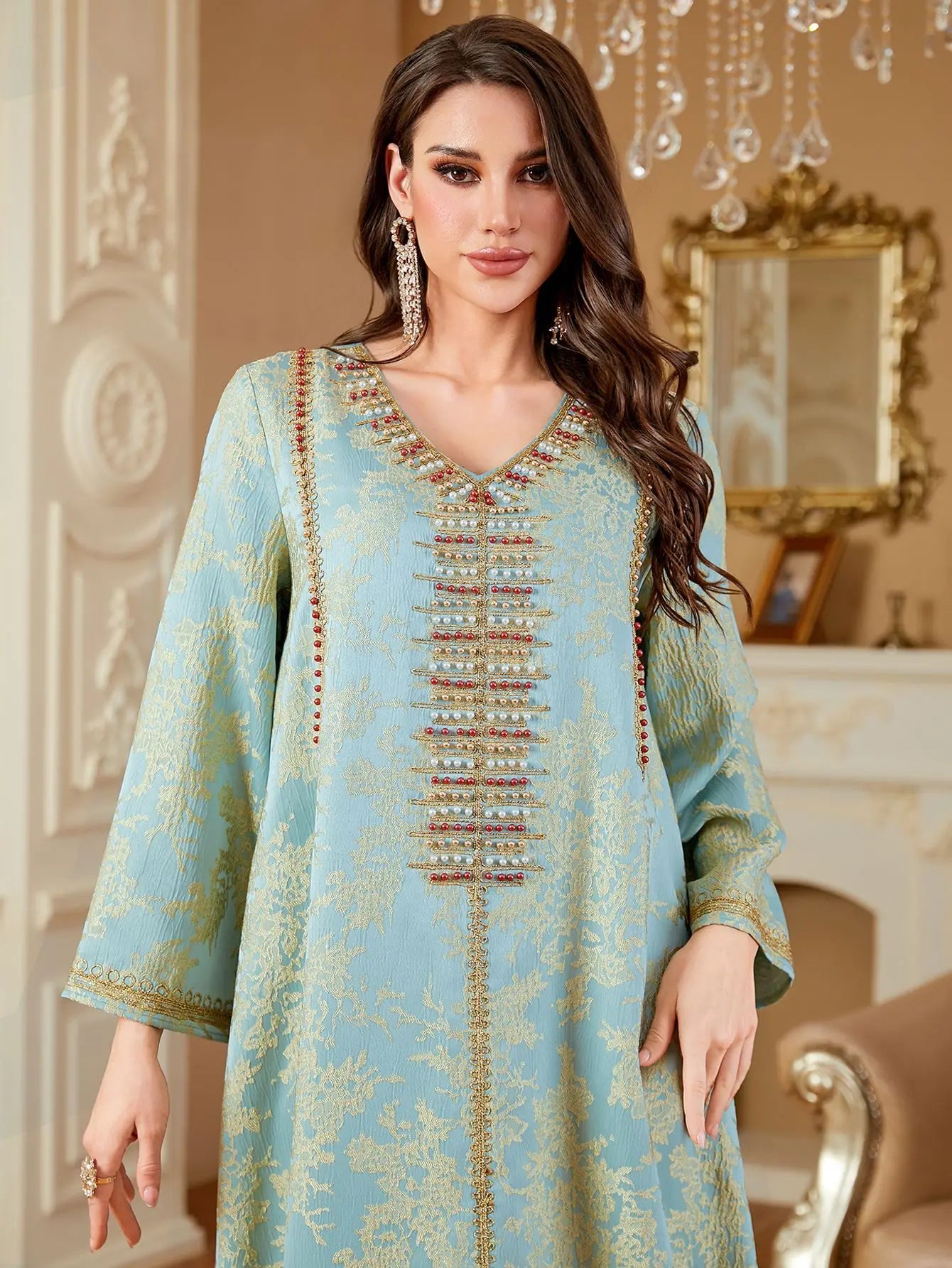 4336 Muslim Evening Dress Arab Dubai, Women Dresses