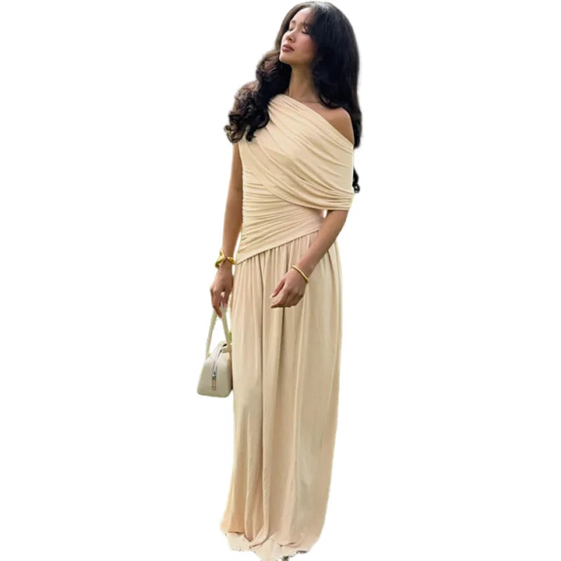 Autumn New Fashionable Elegant Off-shoulder Fitted Waist Women's Dress