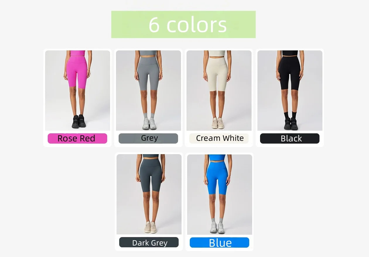 5 Inch Yoga Shorts High Waist Tummy Control Butt  Biker Shorts With Side Pockets