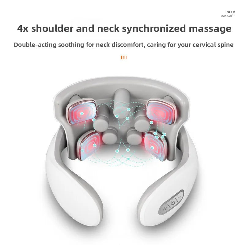 Smart Cervical Neck Massager – 4 Head Deep Tissue Relaxation Device