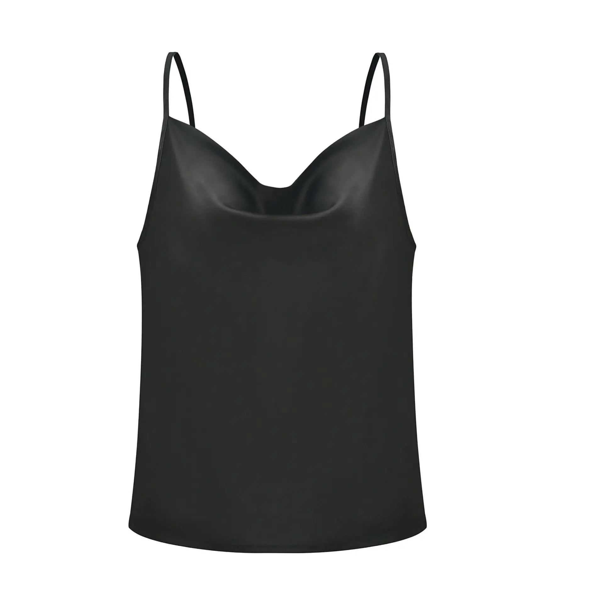 Basic Women Silk-Like Satin Tops Vest