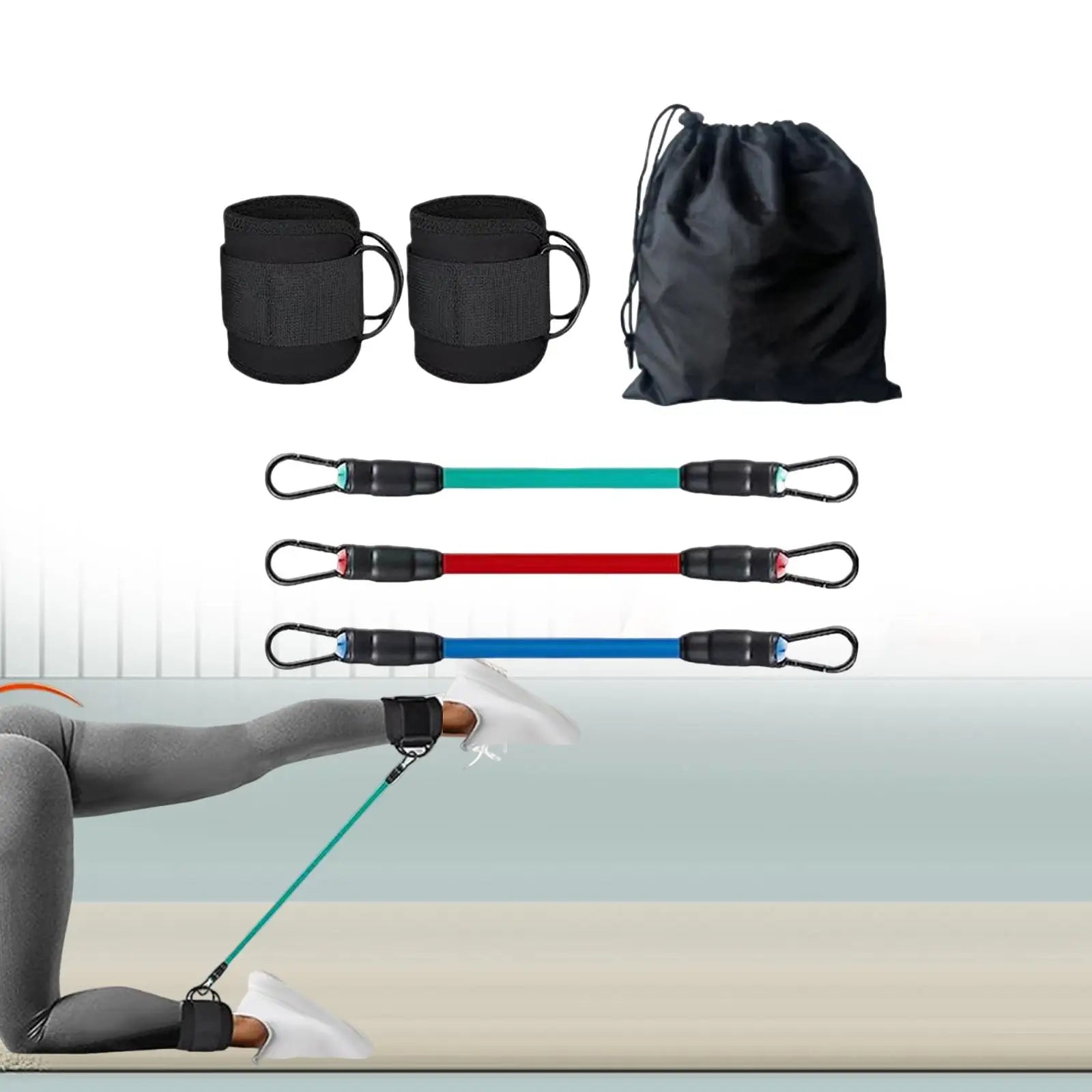 High Quality Latex Ankle Resistance Bands Set with Cuffs