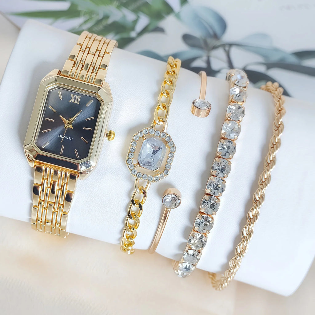 4pcs Women's Classic Gold Plated Set Engagement Gift