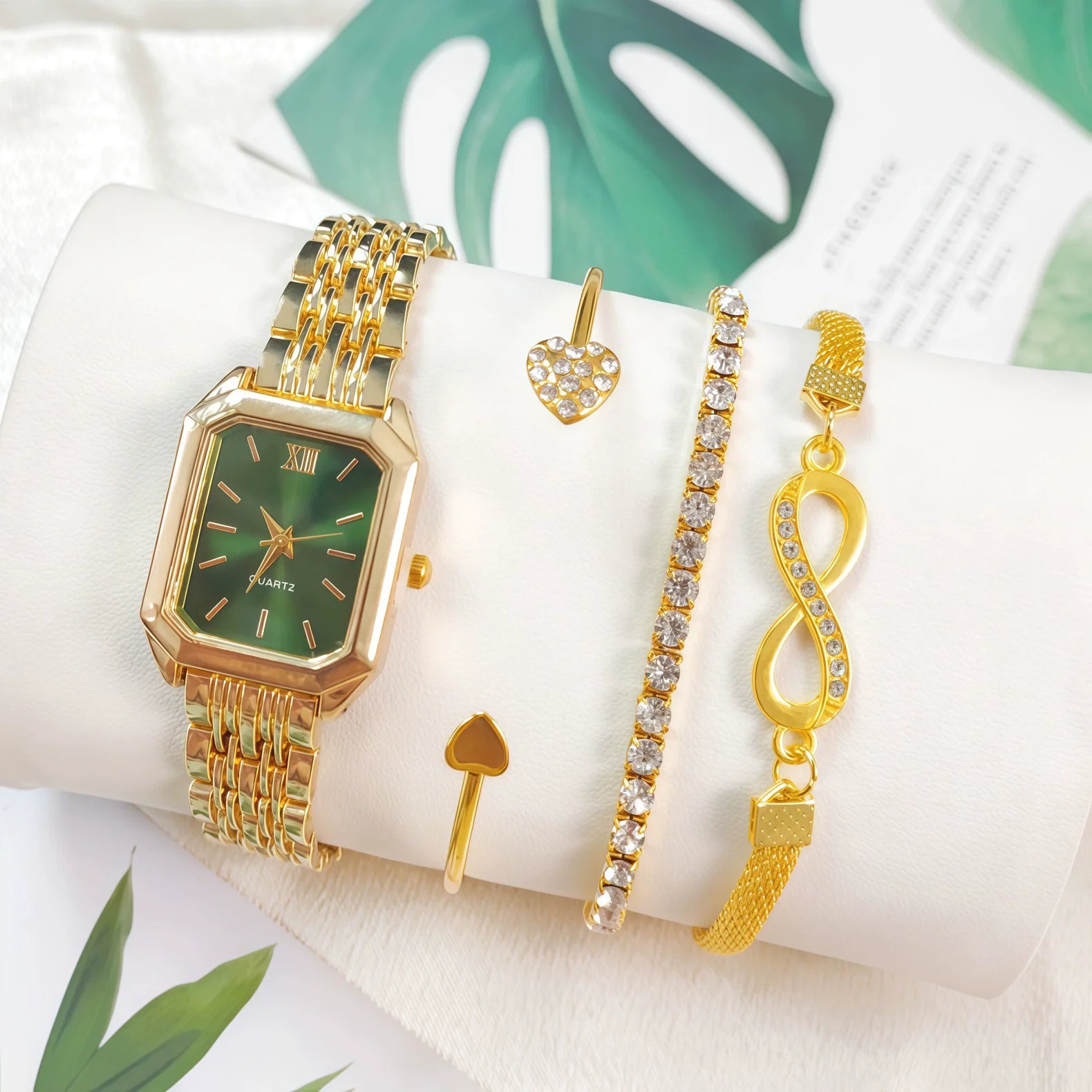 4pcs Women's Classic Gold Plated Set Engagement Gift