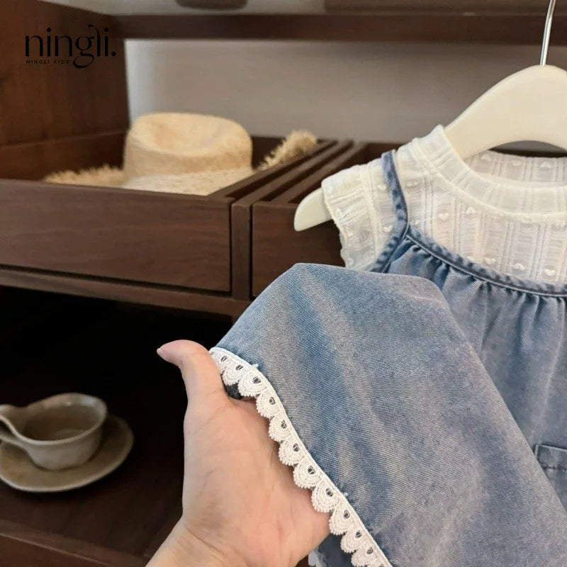 Sweet Baby Girl Western Style Trendy Suit