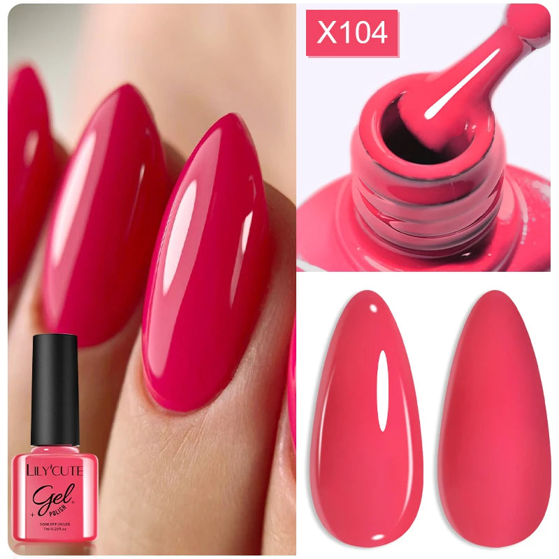 LILYCUTE Nude Crystal Rubber Base Gel Nail Polish